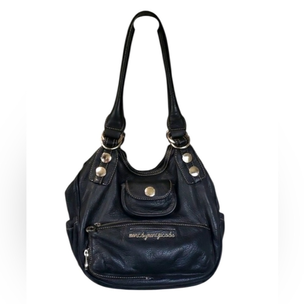 Marc by Marc Jacobs Black Pebble Leather Shoulder Bag - Picture 3 of 16